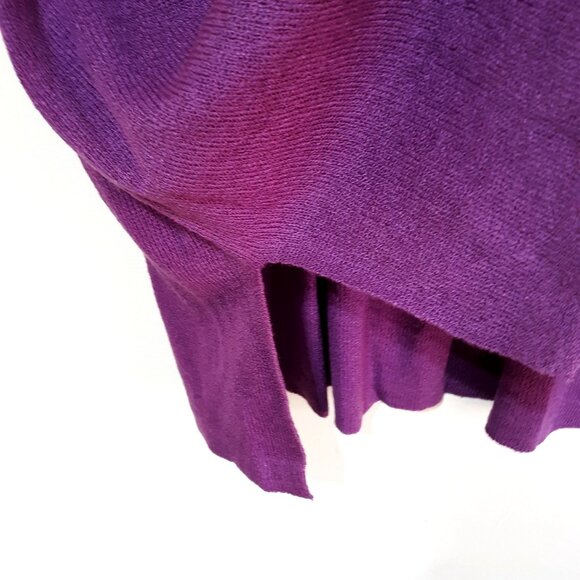 Lane Bryant Purple V-Neck Knit Top Women 18/20 Acrylic Short Sleeve Tunic NEW - Picture 3 of 5